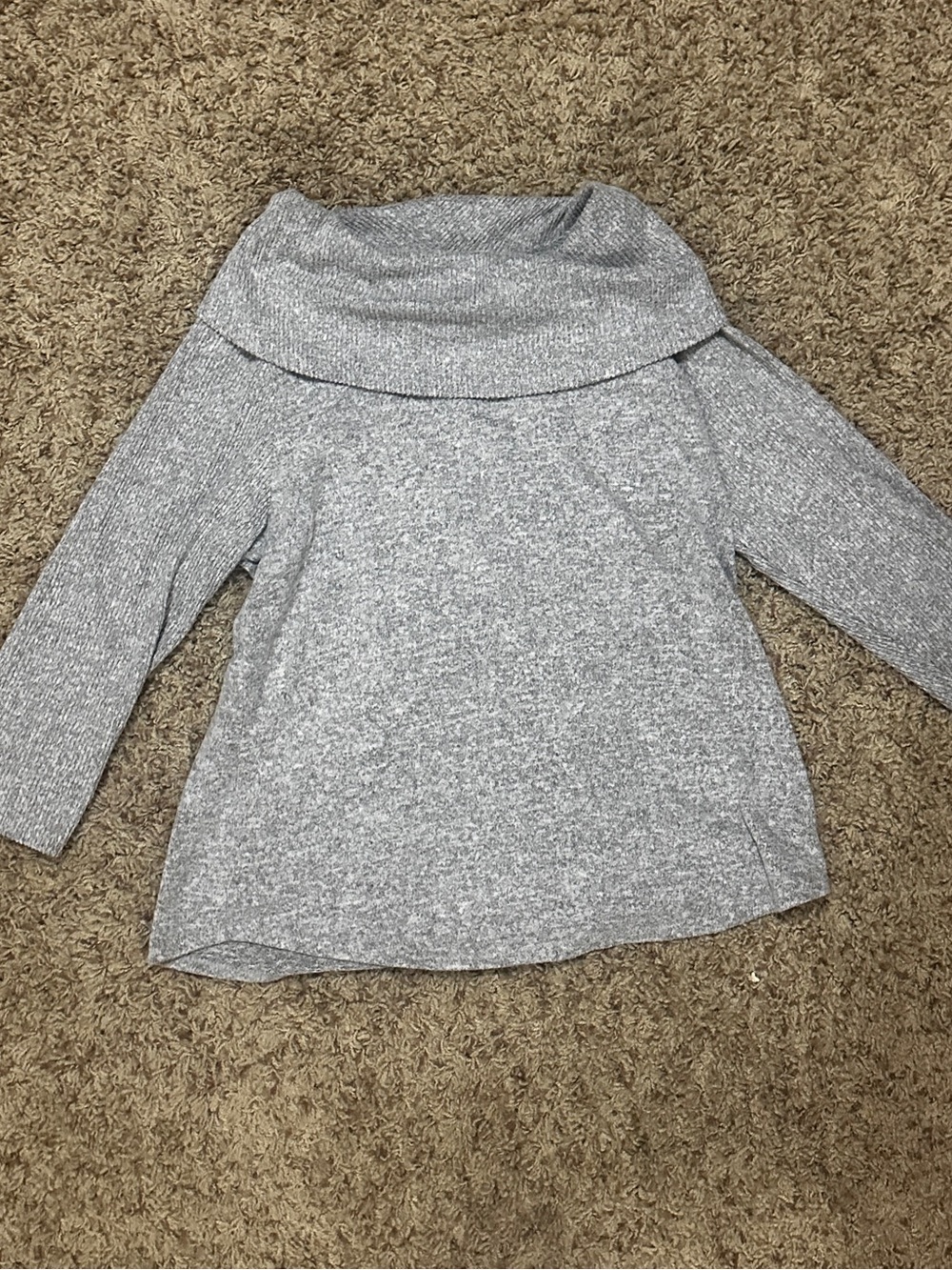 Cozy Gray Off-Shoulder Knit Sweater